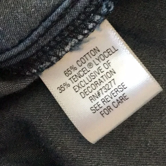 FEMININE DENIM BLUE OFF SHOULDER DETAILS W/OPEN SHOULDER, GATHERED SLEEVES XL - Picture 7 of 7